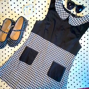 Houndstooth Mod Shift Dress Smak Parlour XL